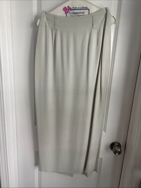 David Lawrence Light Gray Maxi Wrap Skirt